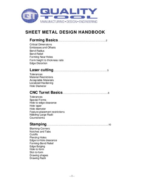 sheet metal fabrication handbook pdf|sheet metal handbook free download.